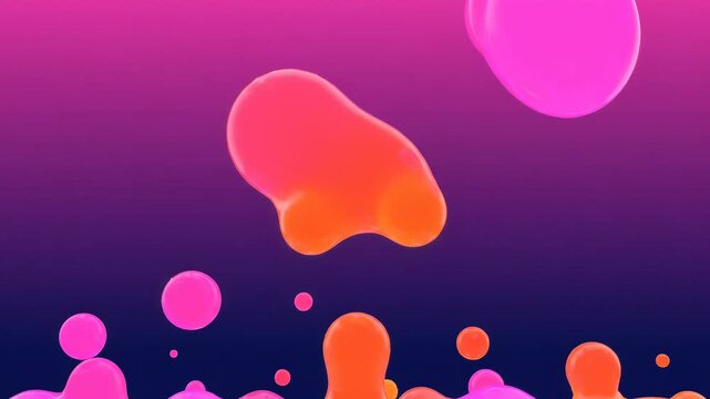 浮かんではくっつき離れるラバランプ風の模様