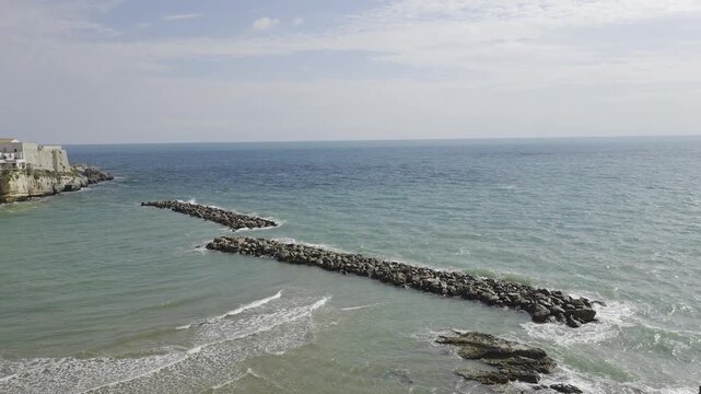 A panoramic view of Vieste, a town on the Adriatic Sea in southern Italy.