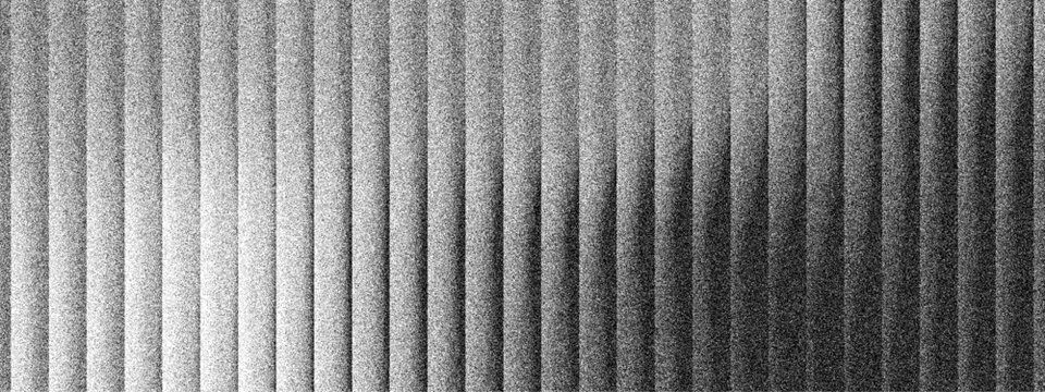 Glassmorphism colorful transparent ribbed glass, vertical stripes texture. Corrugated fluted pastel grey colored glass vector texture. 