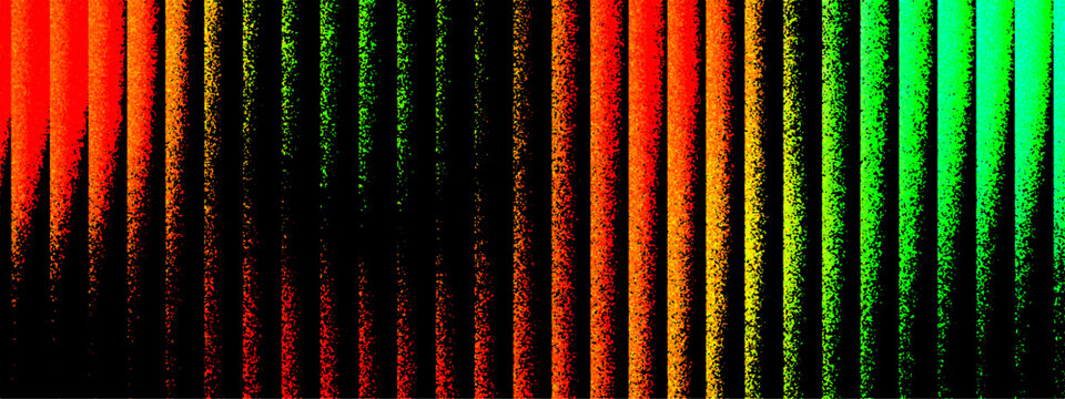 Abstract vibrant vertical neon stripes in red orange yellow green and black, glowing multicolour gradient lines with dark shadow effects, dynamic futuristic background for digital art and graphic desi