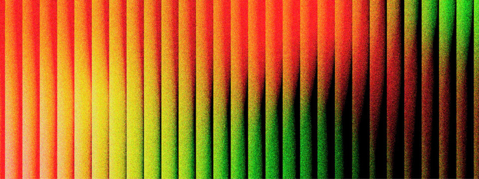 Abstract colourful vertical neon stripes with vibrant cyan green yellow and red gradients, glowing blurred light pattern with dark shadows for modern digital background, wallpaper and graphic design