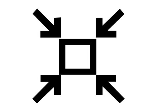 Minimize icon with arrows pointing inward isolated on transparent background for user interface design