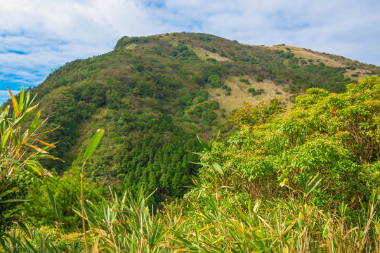 俵山の登山道から望む山頂
