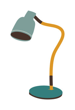 Teal desk lamp with flexible neck for cozy home office workspace and study interior
