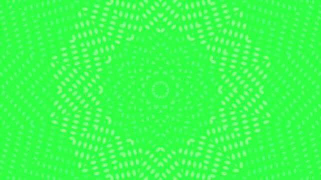 Bright green radial pattern with repeating oval shapes and symmetrical petal details, ideal for psychedelic visuals, digital backgrounds, music graphics, and motion design.