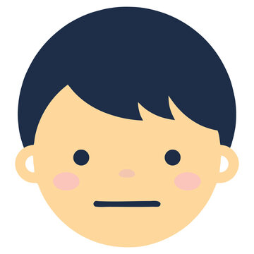 Boy avatar profile face icon flat isolated transparent background PNG