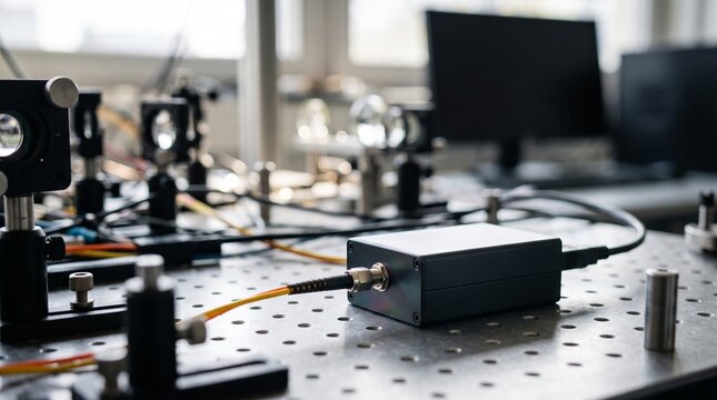 Optical Spectrometer and Laser Equipment in Scientific Laboratory