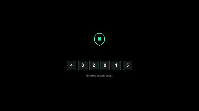 Glowing shield icon six digit otp code verification field for secure two factor authentication with success checkmark on transparent alpha