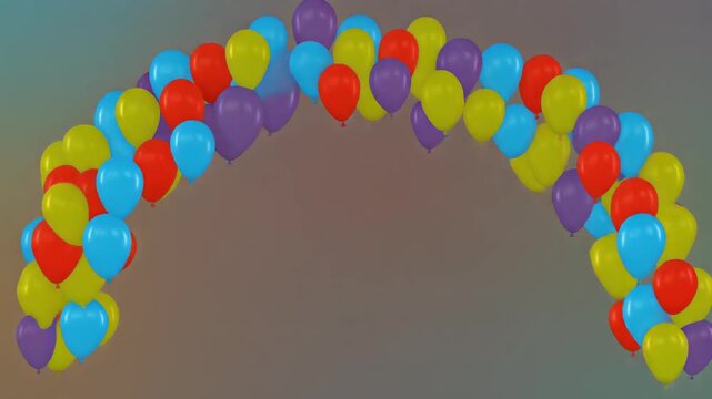 Party balloon arch inflating Overlay Effect on Transparent Background