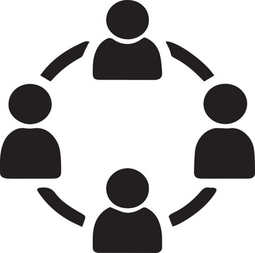 Social network and global community icon symbol for teamwork, communication, workflow, and business partnership.