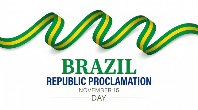Brazil republic proclamation day illustration with national colors