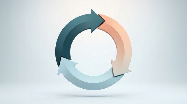 A professional infographic featuring circular arrows for business process flow and continuous improvement.