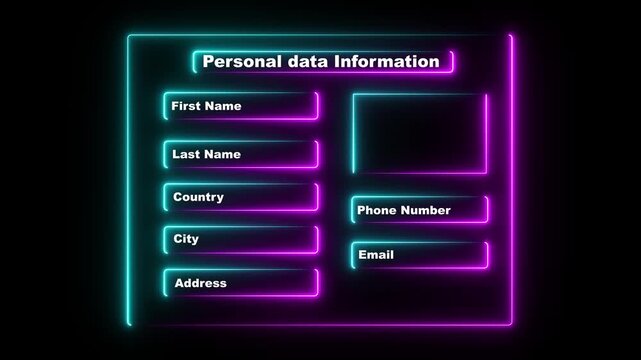 Personal data information management.Digital online employee form. Human resource concept.Businessman filling out a form with personal data online. 4k motion graphics video animation