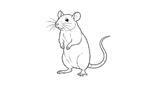 Grey cartoon mouse standing upright
