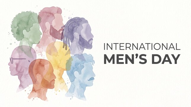 Colorful abstract men silhouette for international men's day