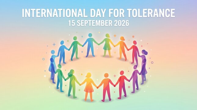 Diverse people holding hands in unity circle illustration