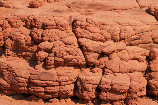 Amazing red sandstone rock formations at Sok Phi Dip geosite in Khon Kaen-Korat province of Thailand