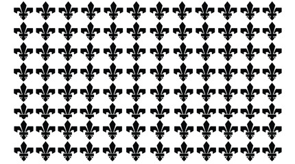 Black fleur de lis heraldic symbol pattern for luxury wallpaper texture © Buko
