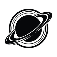 vector illustration of saturn planet with rings © Fhatoni