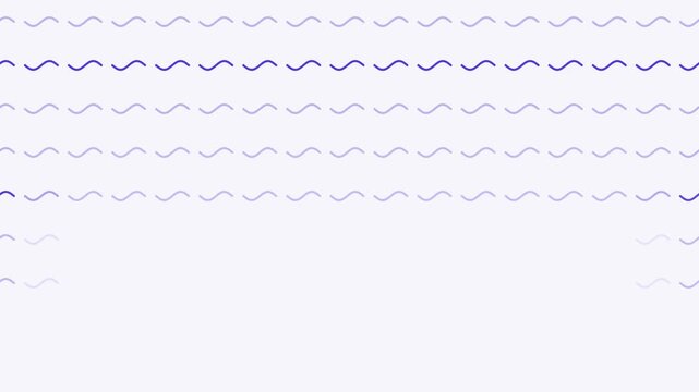 Animated geometric background with wave pattern background drifting left in blue and azure on a light backdrop. Smooth 4K seamless loop with simple flat vector shapes and plenty of empty space for tex