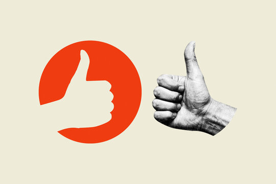 Thumbs up gesture graphic design illustration representing approval and success