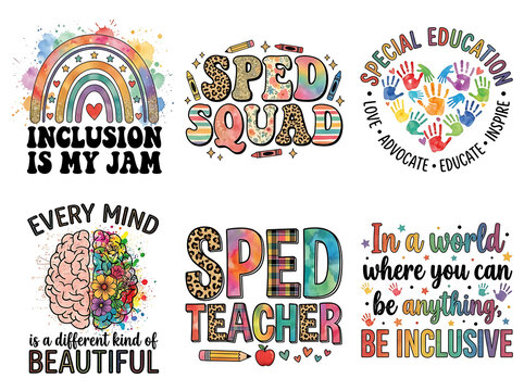Special education sublimation quotes isolated on transparent