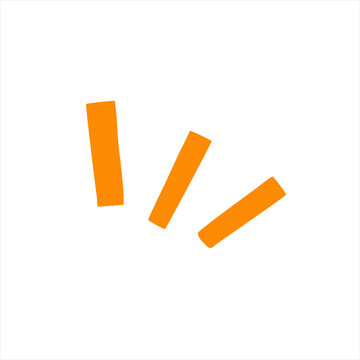 Three orange parallel bars isolated on transparent background with