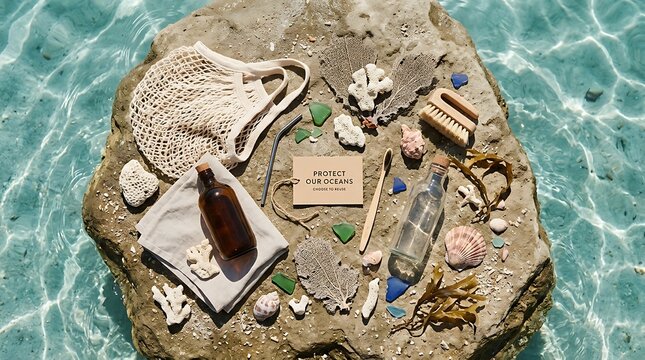 Miniature Shipwreck Scene Underwater Rock.