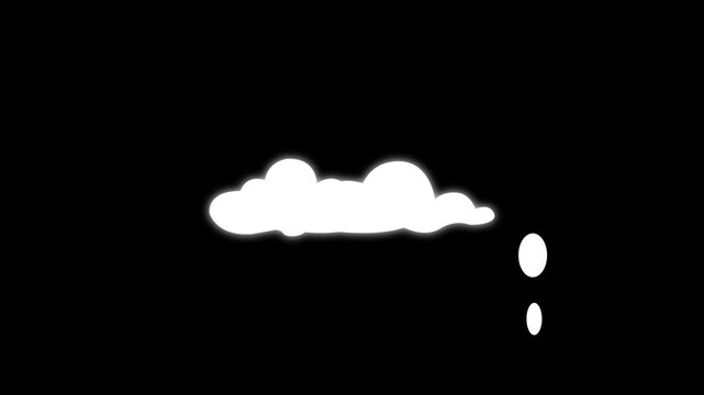 white thought bubble and cloud shape icon for brainstorming idea, dialogue comment, mental concept, thinking process