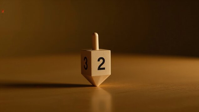 A wooden block featuring the number two, often used for counting or as a decorative item