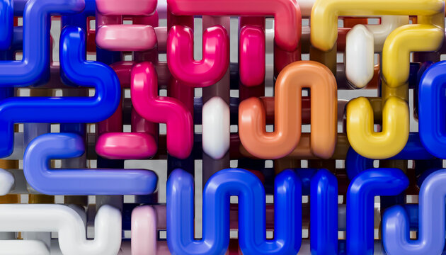 3D Neon Maze Texture