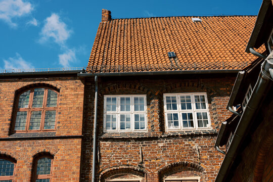 old historical German town hall building made of brick in L&uuml;neburg