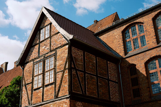 old historical German town hall building made of brick in L&uuml;neburg