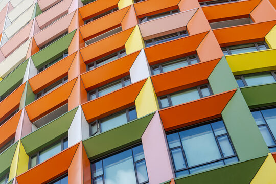 Colorful geometric building facade