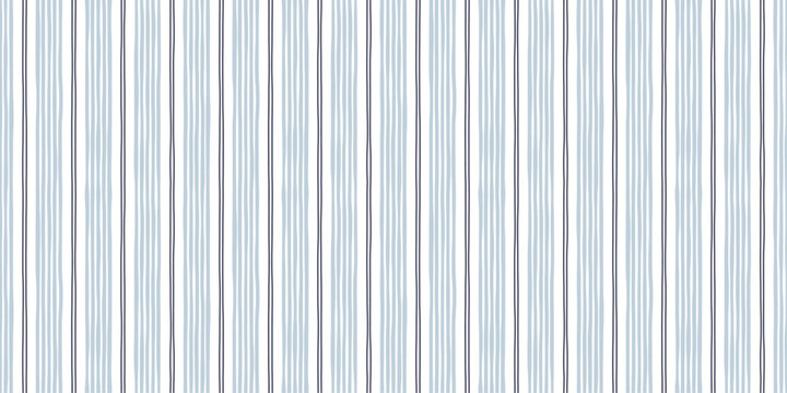 Watercolor seamless pattern with irregular pastel blue stripes. Hand drawn vertical line background. Playful repeat print for wrapping paper, textile, fabric and wallpaper. Vector illustration