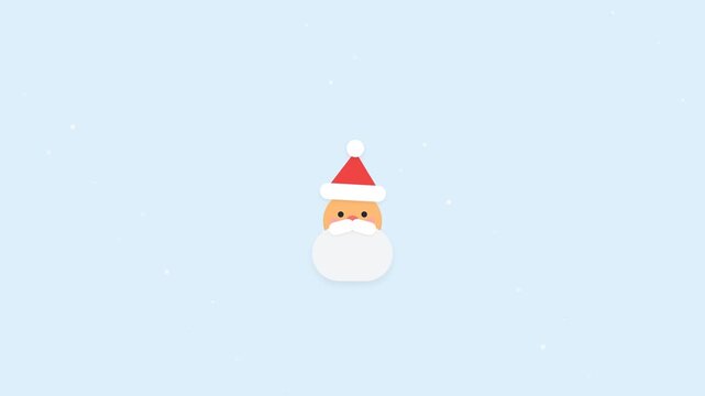 Minimalist Christmas Santa Claus character animated icon