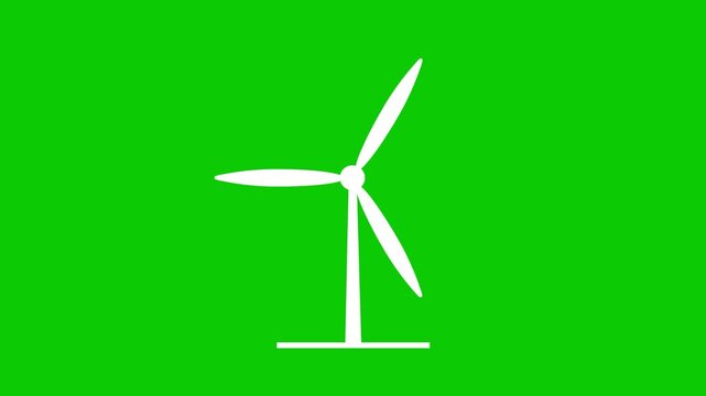 Animated wind turbine icon video