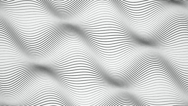 Monochrome line pattern undulating optical illusion seamless loop