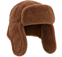 Brown shearling aviator hat with ear flaps and soft fleece lining © Lora