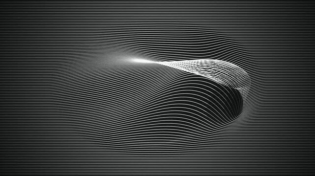 White parallel lines warping twisting grid seamless loop motion