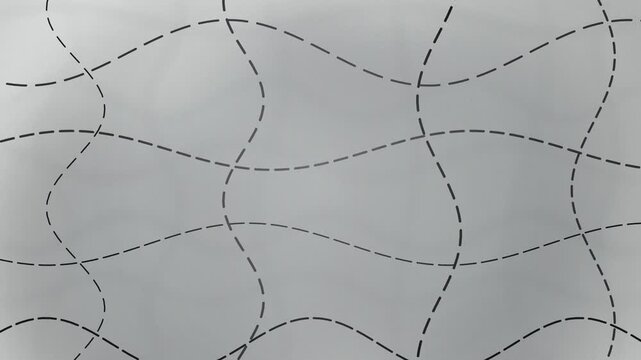 Black dashed lines grid warping seamless loop motion background