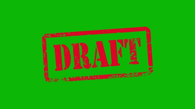 Animated red grunge draft stamp video