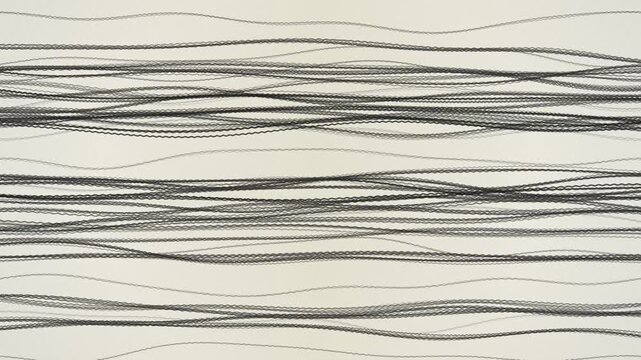 Black hand drawn sound wave lines seamless loop motion background