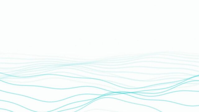 Light blue wave line flowing seamless loop motion background