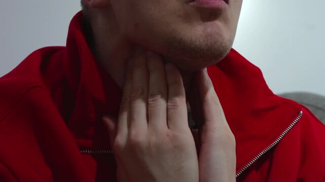 A man with tonsillitis.
Severe cough and a cold.