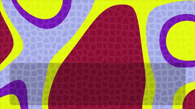 Abstract colorful mosaic pattern background with organic curved shapes and vibrant textures.