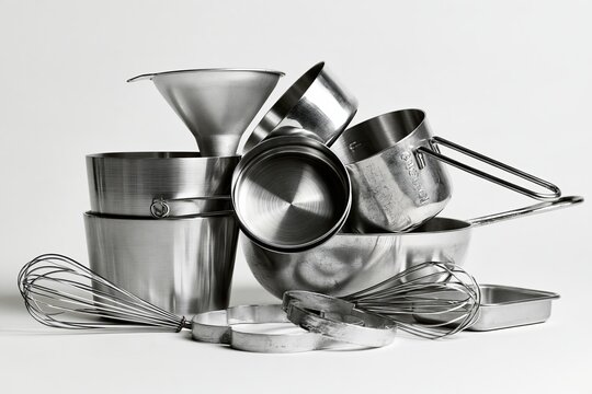 Stainless Steel Kitchen Tools and Containers &mdash; Balanced Arrangement