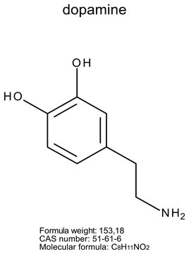 Chemical structure of dopamine, drug substance