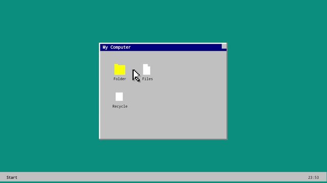Windows 95 Pixel Desktop My Computer Retro Animated Loop