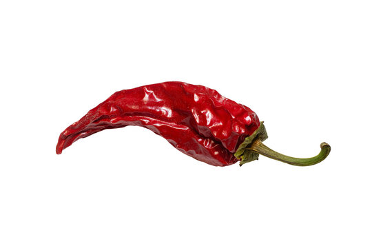 Dried red chili pepper isolated on a white background   